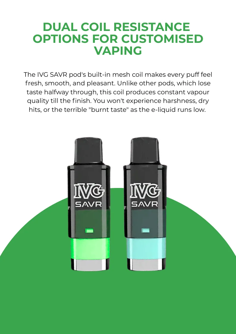 IVG SAVR Prefilled Pods Dual Coil Option