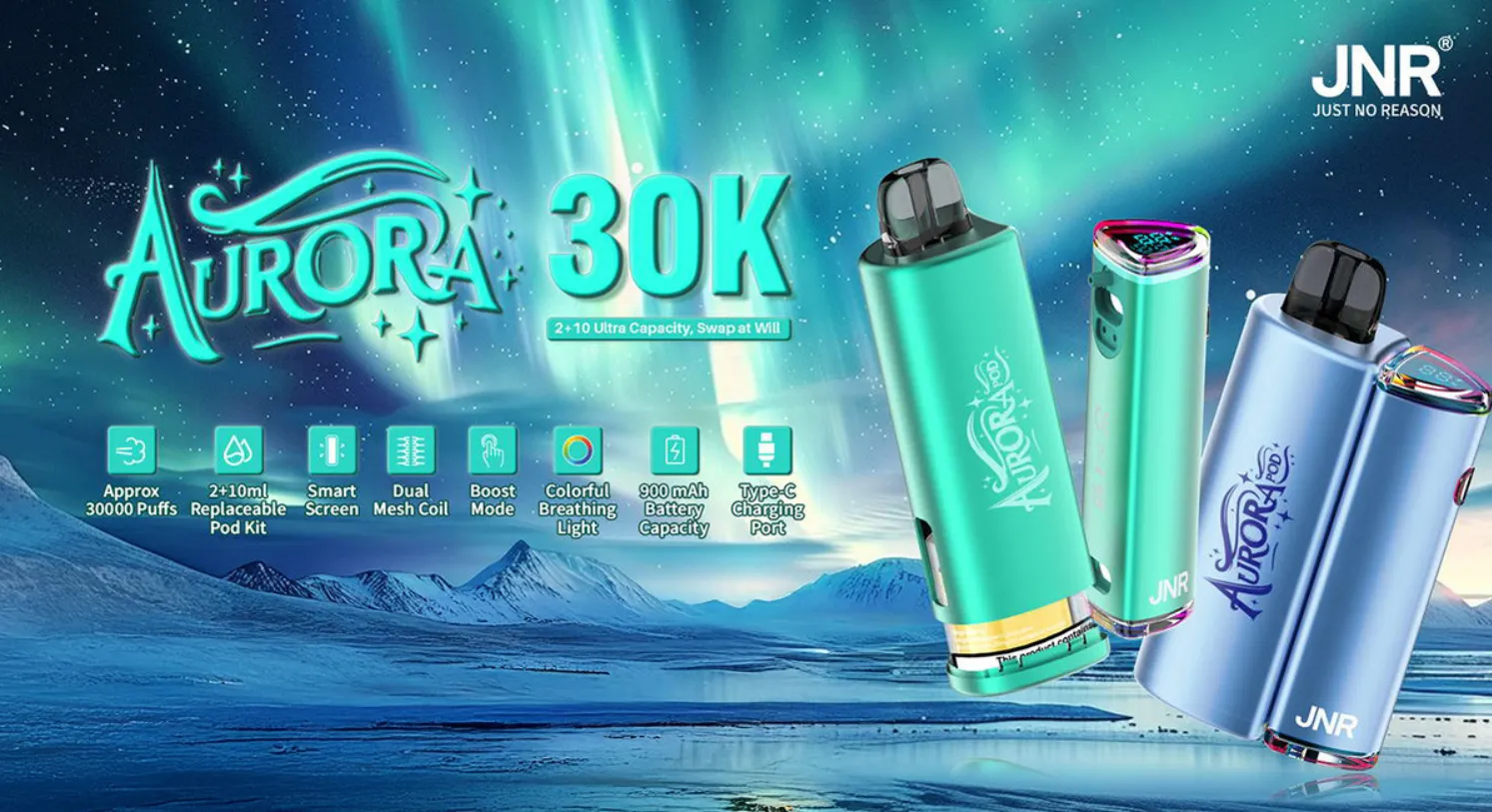 JNR Aurora 30K Puffs Prefilled Pod Kit