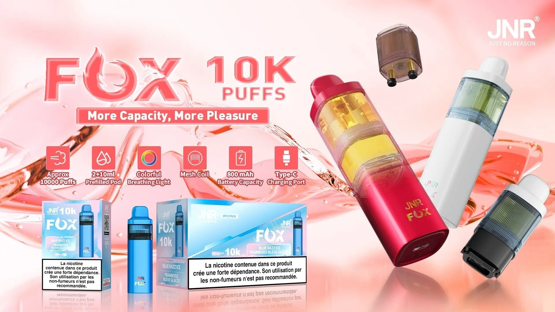 JNR Fox 10K Puffs Prefilled Pod Kit