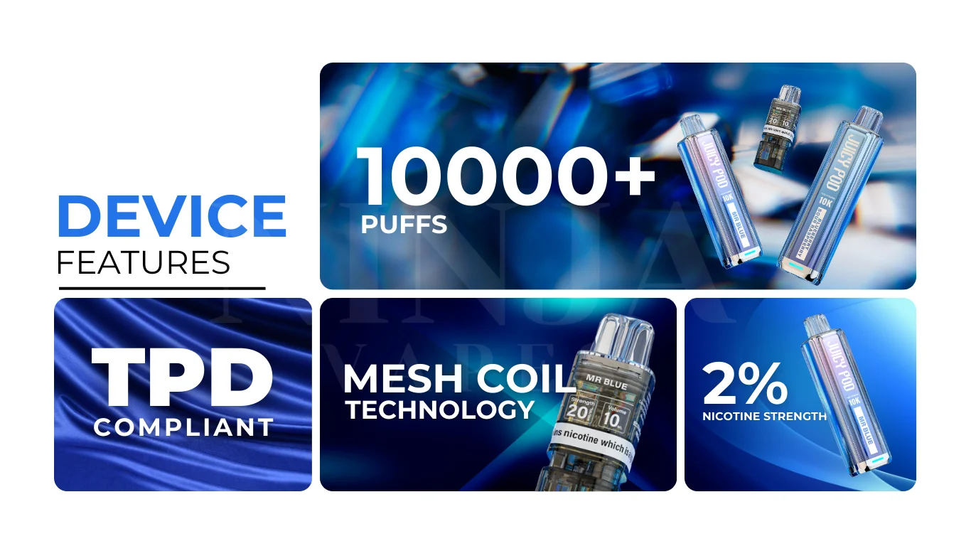 Juicy Pod NovaMax 10000 Puffs Key Features