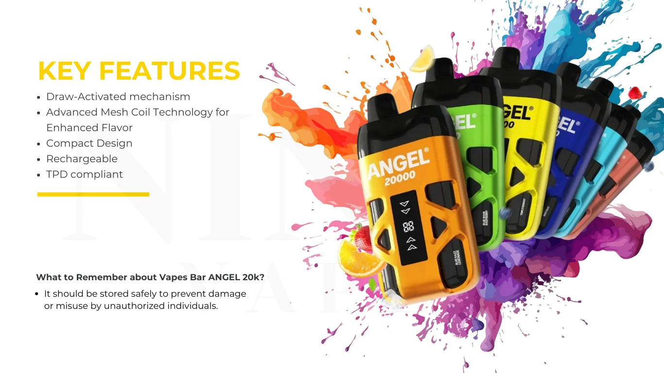 Key Features of Vapes Bar Angel 20000 Puffs Vape Kit