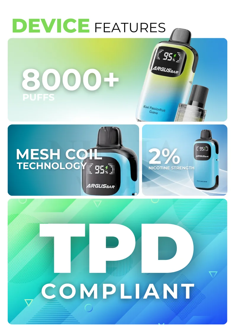 Key Features of Voopoo Argus Bar Prime Disposable Vape