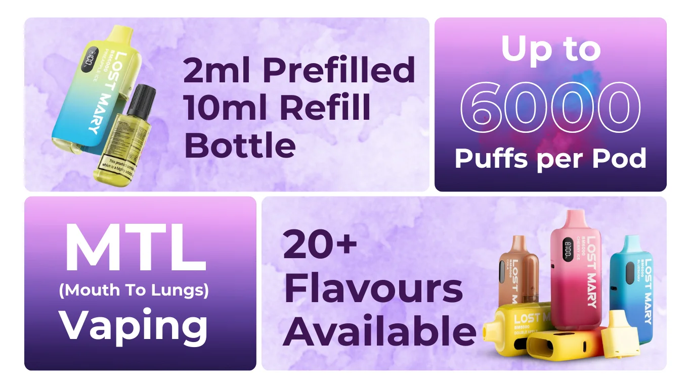 Lost Mary BM6000 Refill Pods Key Features