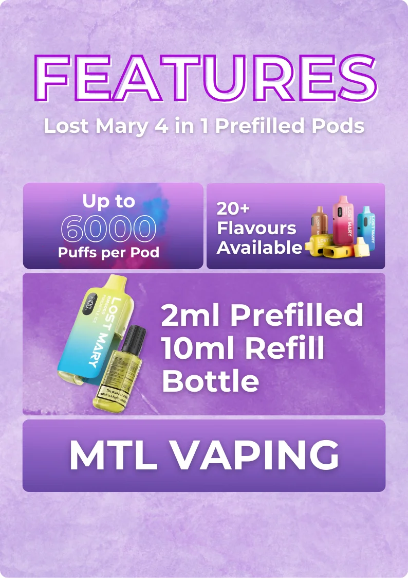 Lost Mary BM6000 Refill Pods Key Features