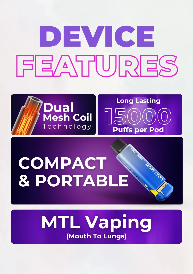 Lost Mary Nera 15k Pods Key Features