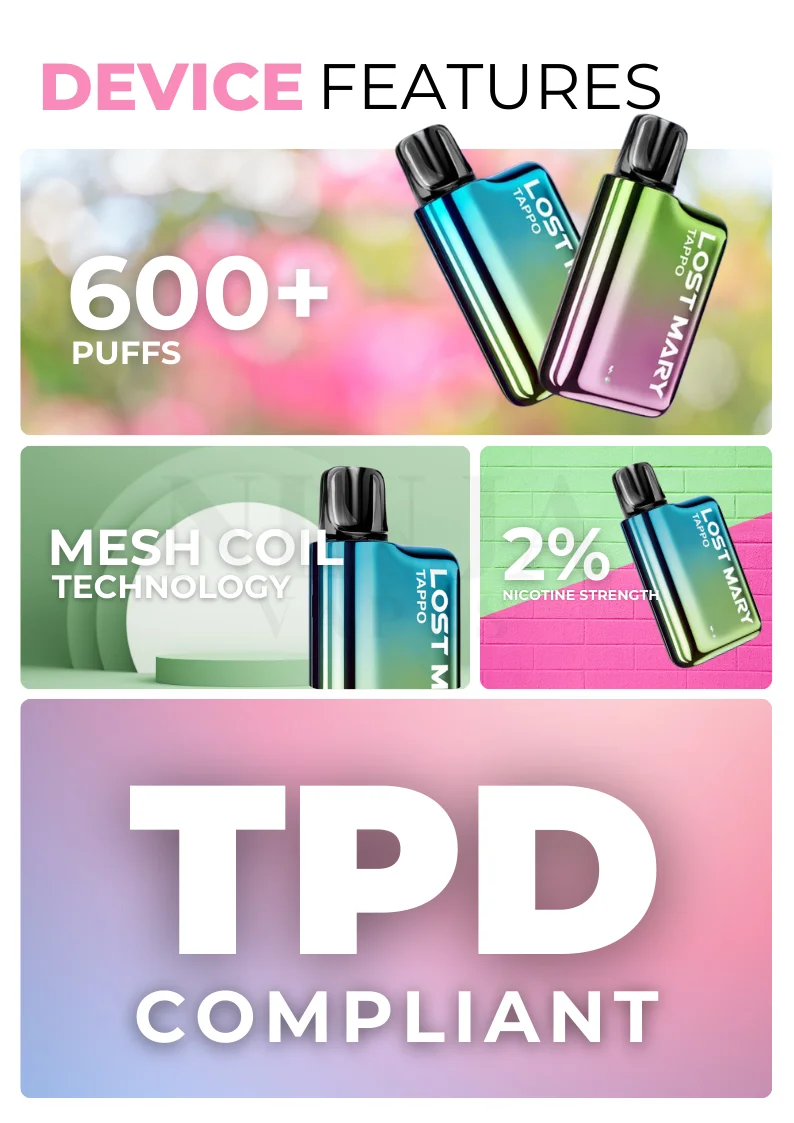 Lost Mary Tappo Pod Kit Key Features