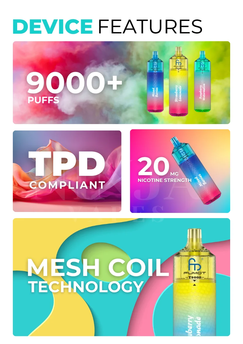 Specifications of RandM Fumot T9000 Vape Kit