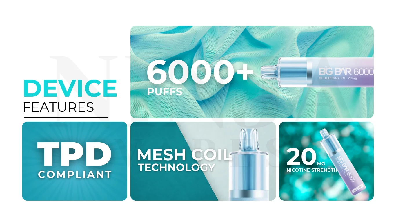 Feoba Big Bar 6000 Puffs Disposable Vape Specifications