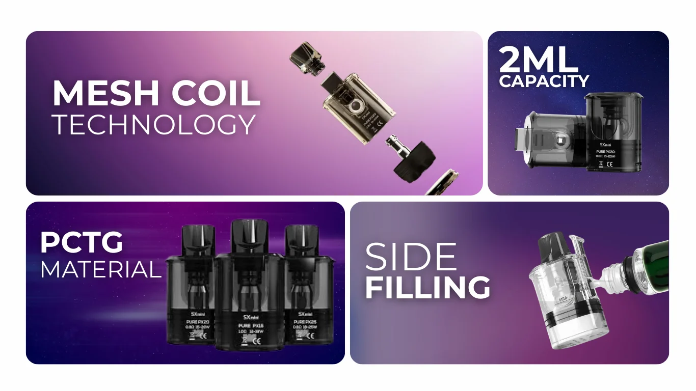 SXmini PureMax Replacement Pods Key Features