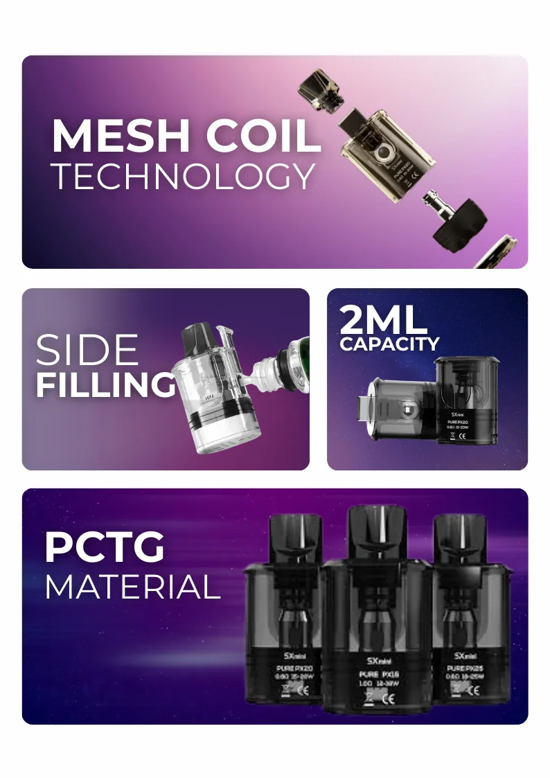 SXmini PureMax Replacement Pods Key Features