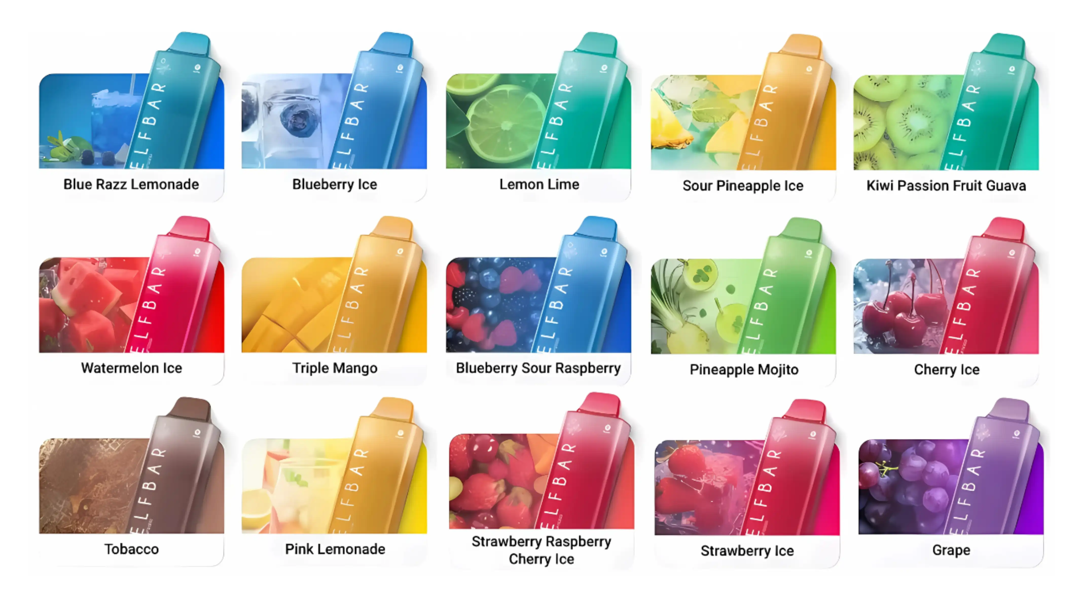 The Elf Bar AF5000 Pod Kit Flavours