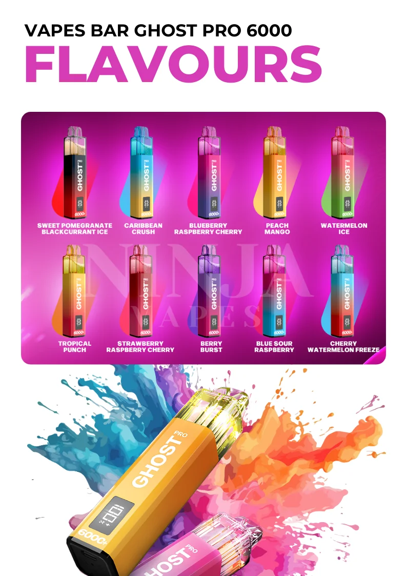 Vapes Bar Ghost Pro 6000 Plus Puffs Flavours