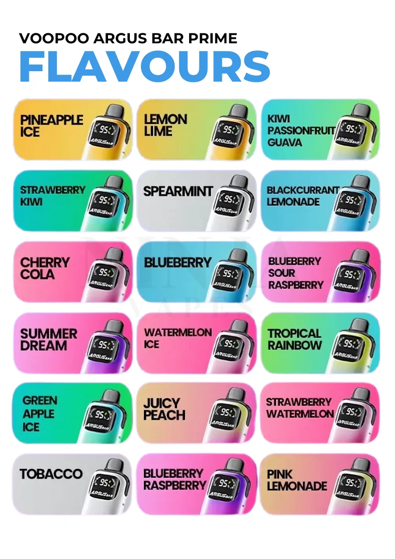 Voopoo Argus Bar Prime Disposable Vape Flavours